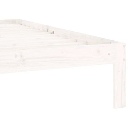 Bed Frame without Mattress White Solid Wood Pine 100x200cm