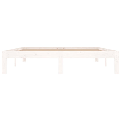 Bed Frame without Mattress White Solid Wood 150x200cm King Size
