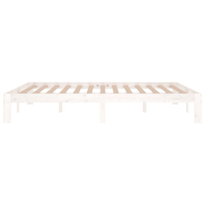 Bed Frame without Mattress White Solid Wood 150x200cm King Size