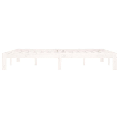 Bed Frame without Mattress White Solid Wood Pine 160x200cm