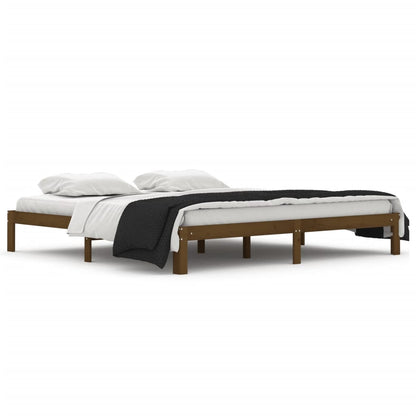Bed Frame without Mattress Honey Brown Solid Wood Pine 200x200cm