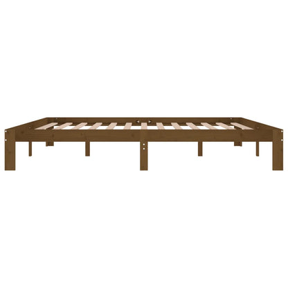 Bed Frame without Mattress Honey Brown Solid Wood Pine 200x200cm
