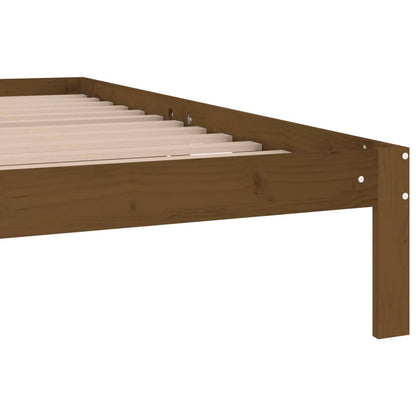 Bed Frame without Mattress Honey Brown Solid Wood Pine 200x200cm