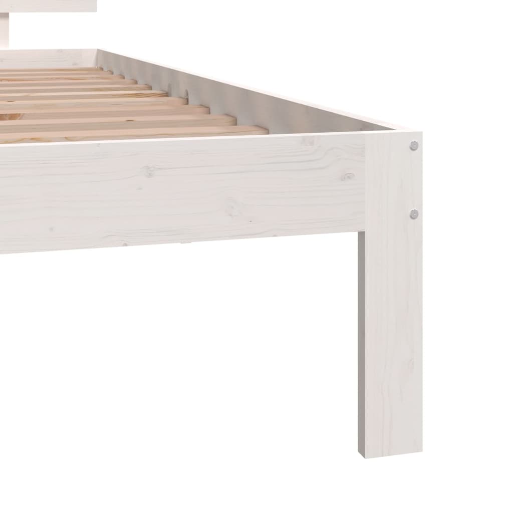 Bed Frame without Mattress White 75x190cm Small Single