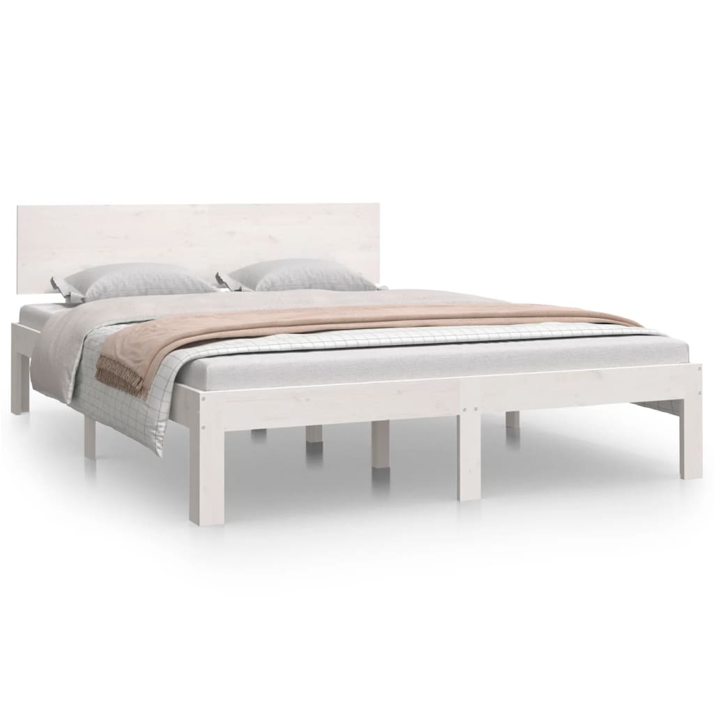 Bed Frame without Mattress White 135x190cm Double