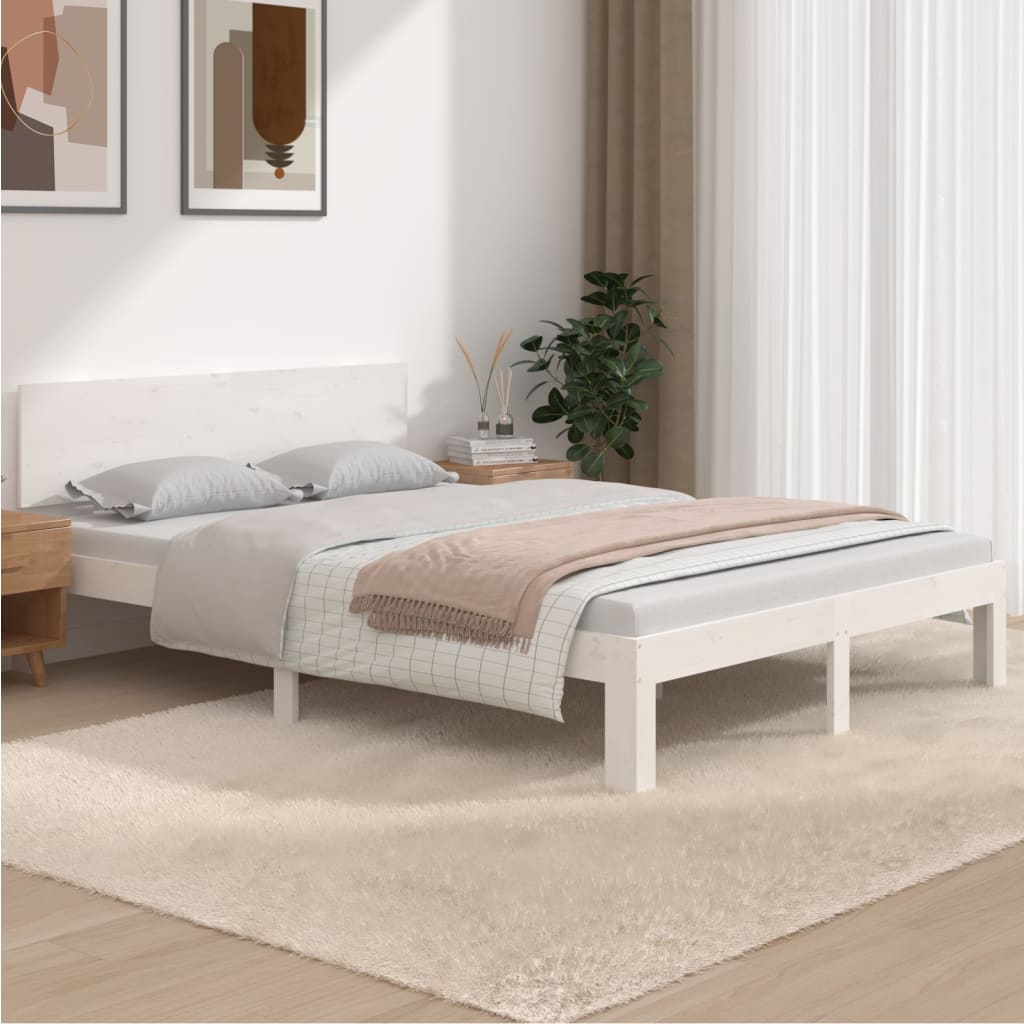 Bed Frame without Mattress White 135x190cm Double