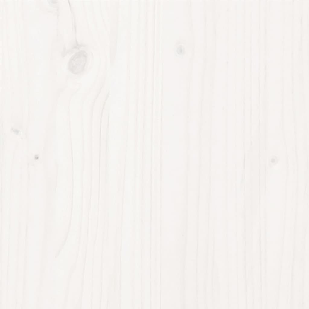 Bed Frame without Mattress White Solid Wood Pine 90x200cm