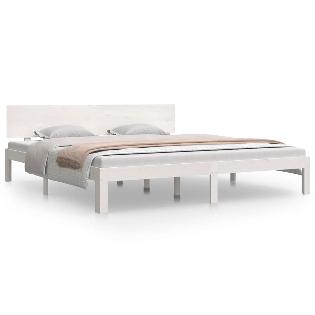 Bed Frame without Mattress White 180x200cm Super King Size
