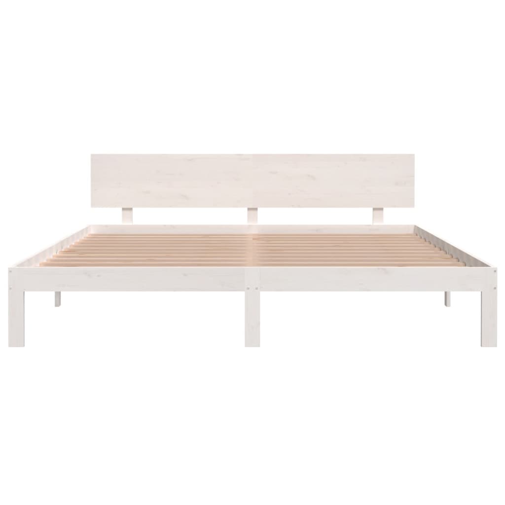 Bed Frame without Mattress White 180x200cm Super King Size