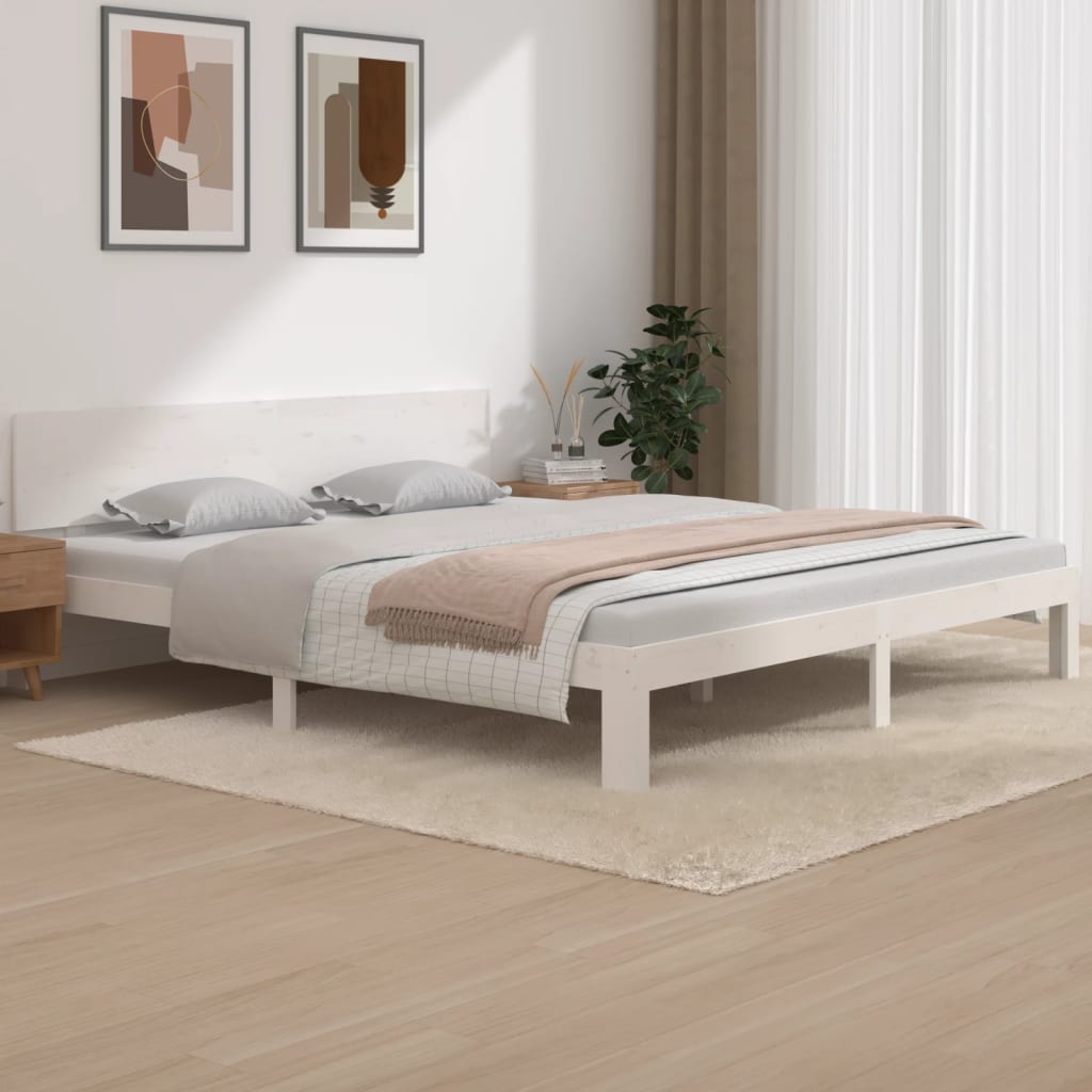 Bed Frame without Mattress White 180x200cm Super King Size