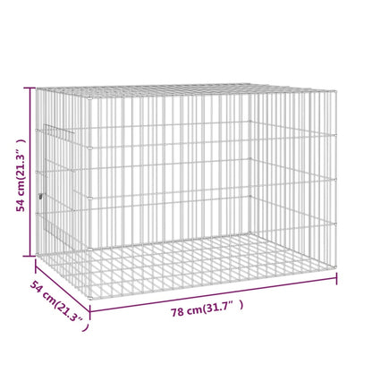 Rabbit Cage 78x54x54 cm Galvanised Iron
