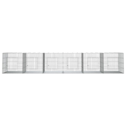 6-Panel Rabbit Cage 327x79x54 cm Galvanised Iron