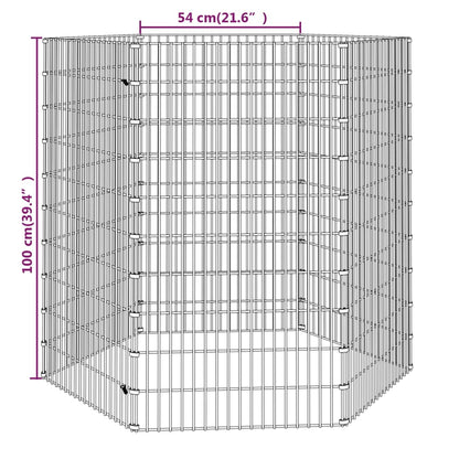 Free Range Animal Enclosure 6-Panel 54x100 cm Galvanised Iron