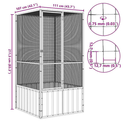 Bird Cage Anthracite 111x107x211.5 cm Galvanised Steel