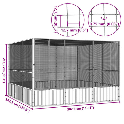 Bird Cage Anthracite 302.5x324.5x211.5 cm Galvanised Steel