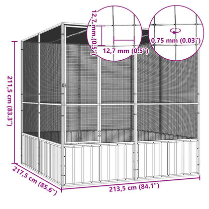 Bird Cage Grey 213.5x217.5x211.5 cm Galvanised Steel