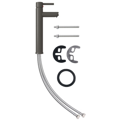 Bathroom Sink with Tap and Push Drain Gold Tempered Glass