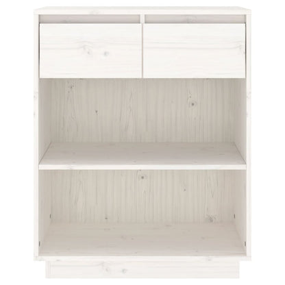 Console Cabinet White 60x34x75 cm Solid Wood Pine