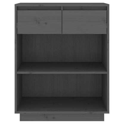 Console Cabinet Grey 60x34x75 cm Solid Wood Pine