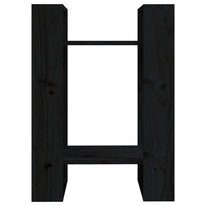Book Cabinet/Room Divider Black 41x35x57 cm Solid Wood Pine