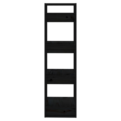 Book Cabinet/Room Divider Black 41x35x125 cm Solid Wood Pine