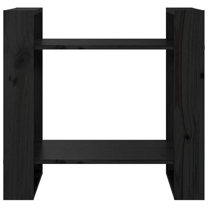 Book Cabinet/Room Divider Black 60x35x57 cm Solid Wood Pine