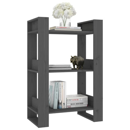 Book Cabinet/Room Divider Grey 60x35x91 cm Solid Wood Pine