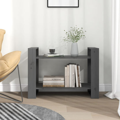 Book Cabinet/Room Divider Grey 80x35x56.5 cm Solid Wood Pine