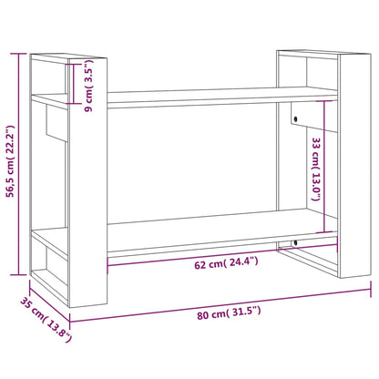 Book Cabinet/Room Divider Grey 80x35x56.5 cm Solid Wood Pine