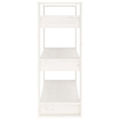 Book Cabinet/Room Divider White 80x35x91 cm Solid Wood Pine