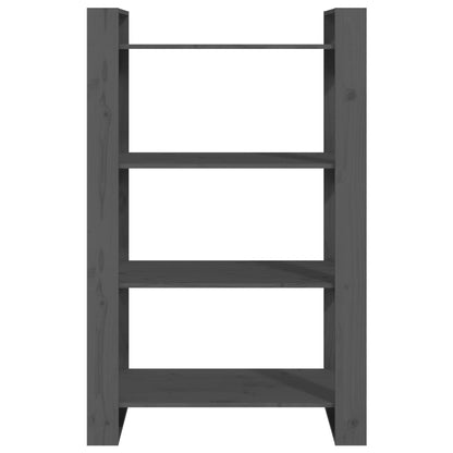 Book Cabinet/Room Divider Grey 80x35x125 cm Solid Wood Pine