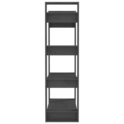 Book Cabinet/Room Divider Grey 80x35x125 cm Solid Wood Pine