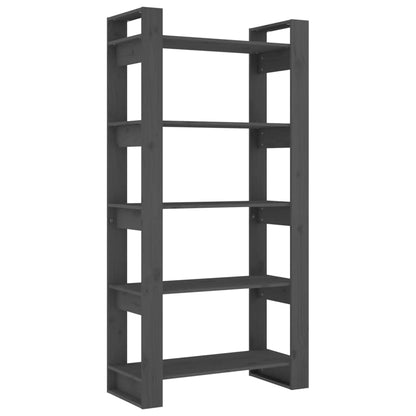 Book Cabinet/Room Divider Grey 80x35x160 cm Solid Wood