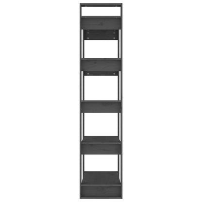 Book Cabinet/Room Divider Grey 80x35x160 cm Solid Wood