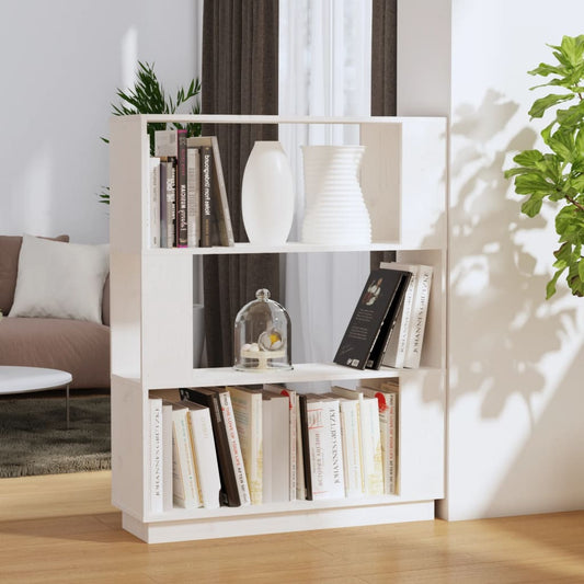 Book Cabinet/Room Divider White 80x25x101 cm Solid Wood Pine