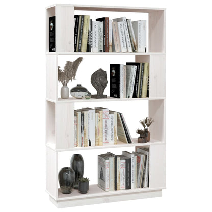 Book Cabinet/Room Divider White 80x25x132 cm Solid Wood Pine