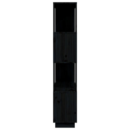 Book Cabinet/Room Divider Black 80x25x132 cm Solid Wood Pine