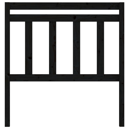 Bed Headboard Black 96x4x100 cm Solid Wood Pine
