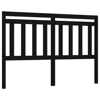 Bed Headboard Black 126x4x100 cm Solid Wood Pine