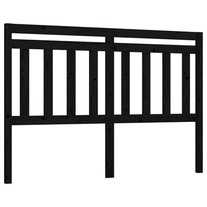 Bed Headboard Black 146x4x100 cm Solid Wood Pine