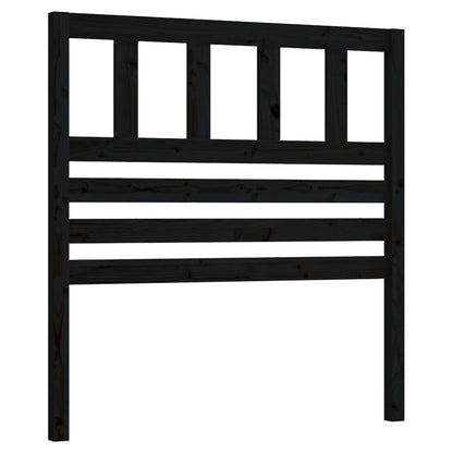 Bed Headboard Black 81x4x100 cm Solid Wood Pine