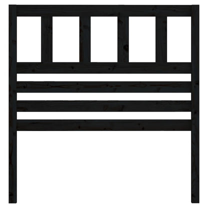 Bed Headboard Black 81x4x100 cm Solid Wood Pine