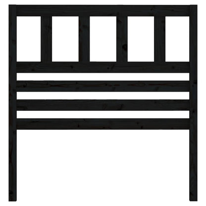 Bed Headboard Black 96x4x100 cm Solid Wood Pine