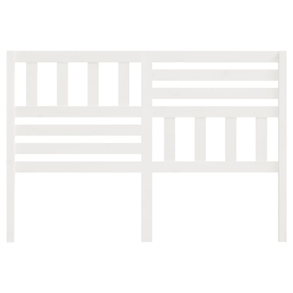 Bed Headboard White 126x4x100 cm Solid Wood Pine