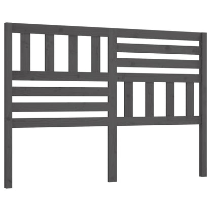 Bed Headboard Grey 126x4x100 cm Solid Wood Pine