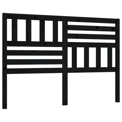 Bed Headboard Black 146x4x100 cm Solid Wood Pine