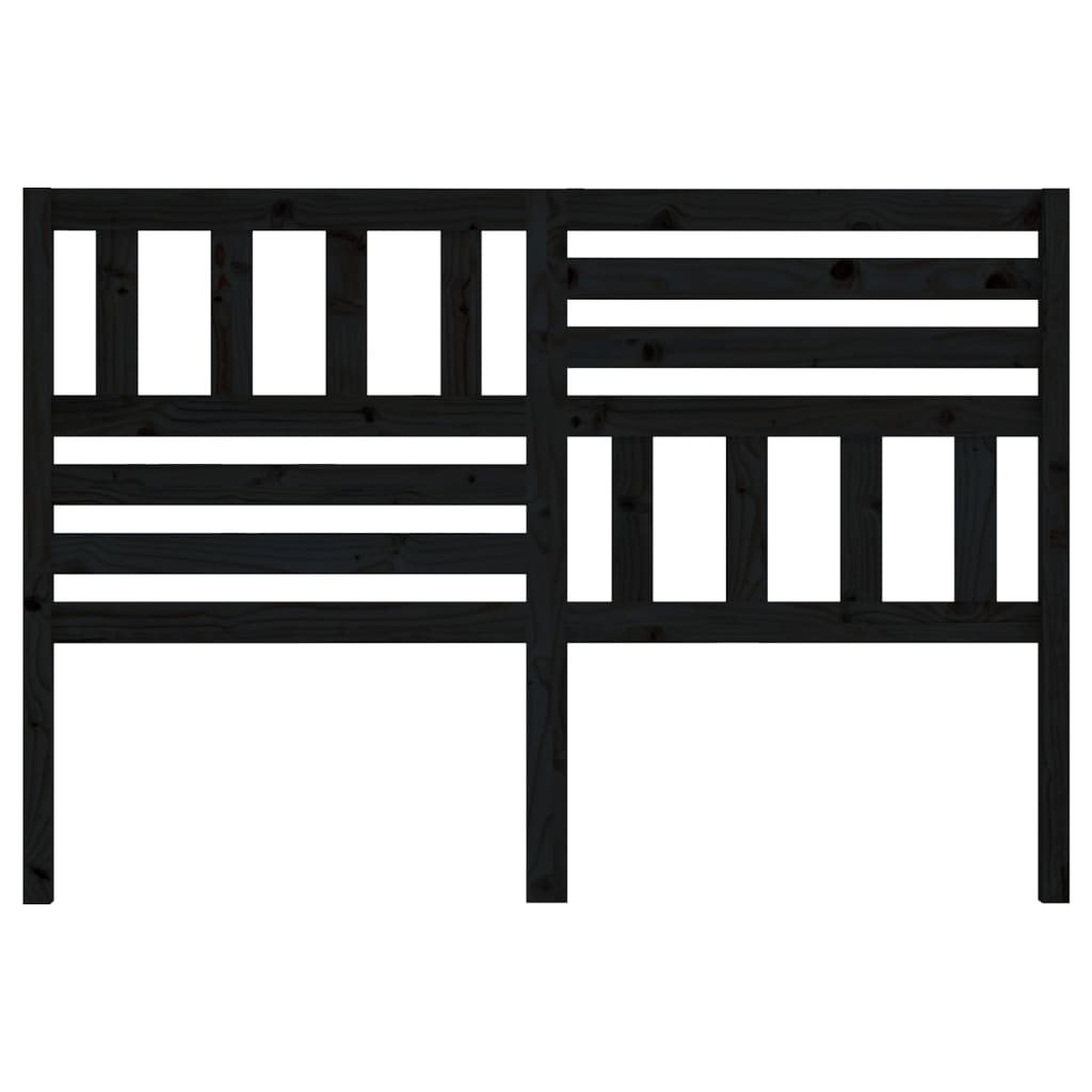 Bed Headboard Black 156x4x100 cm Solid Wood Pine