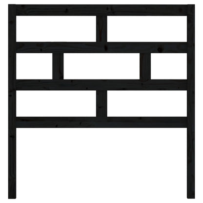 Bed Headboard Black 81x4x100 cm Solid Wood Pine