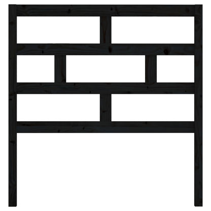 Bed Headboard Black 106x4x100 cm Solid Wood Pine