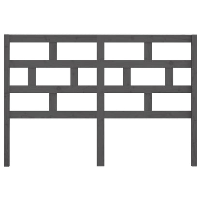 Bed Headboard Grey 126x4x100 cm Solid Wood Pine
